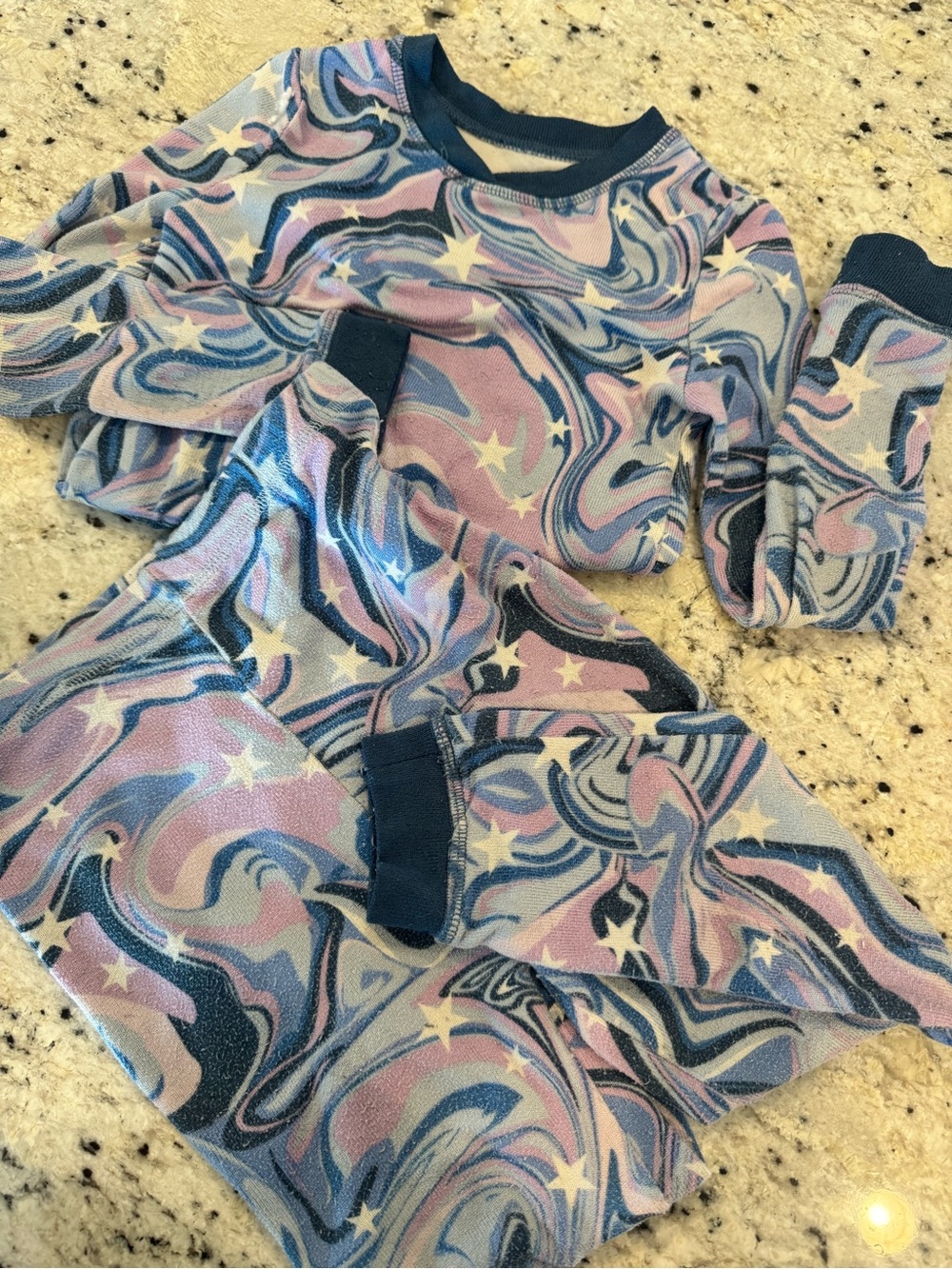 Cuddl Duds Pink & Blue Star Swirl Kids Pajama Set